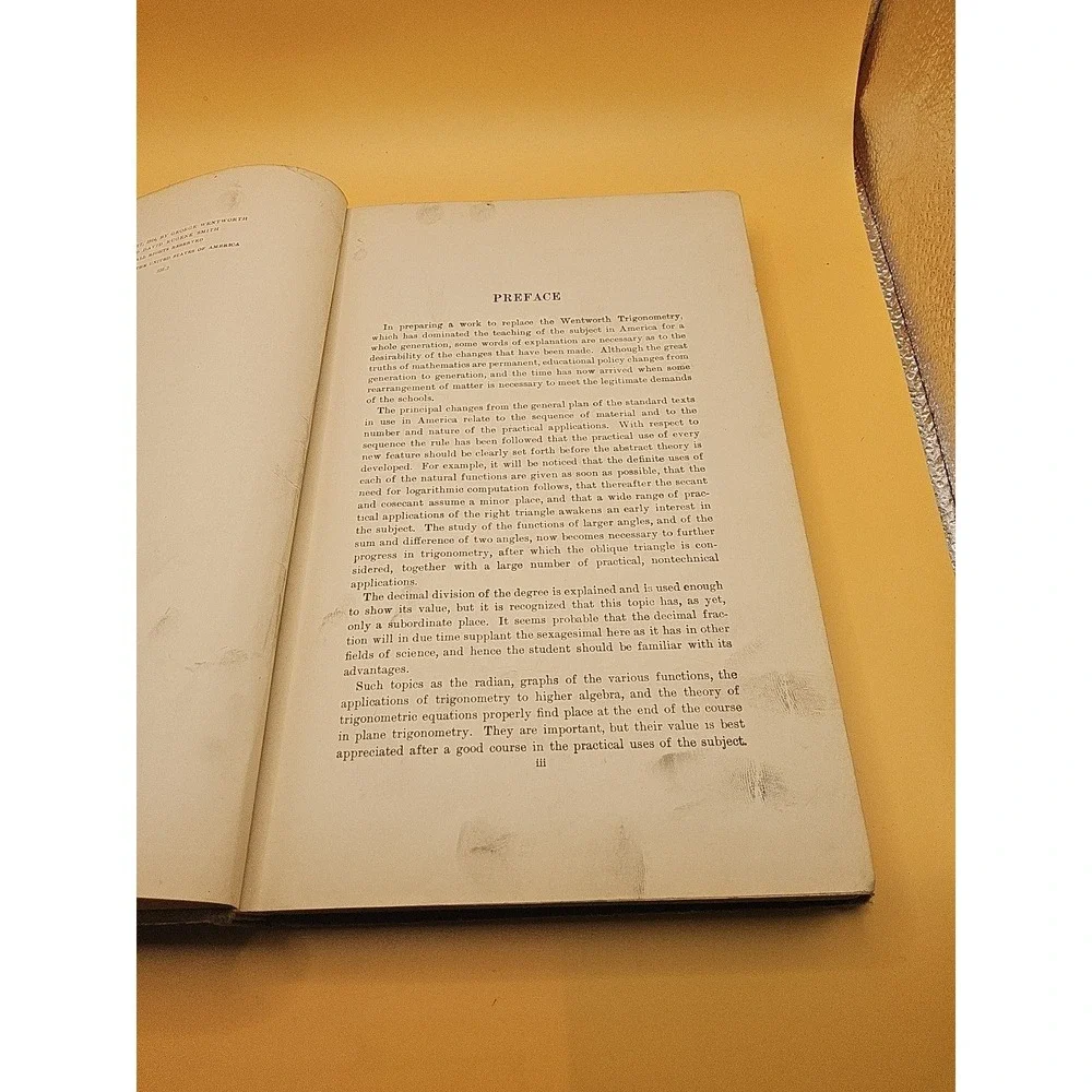 Plane Trigonometry and Tables Wentworth Smith 1914 Ginn and Company Hardcover
